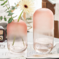 Цветная стеклянная ваза с замороженным стеклом вазой